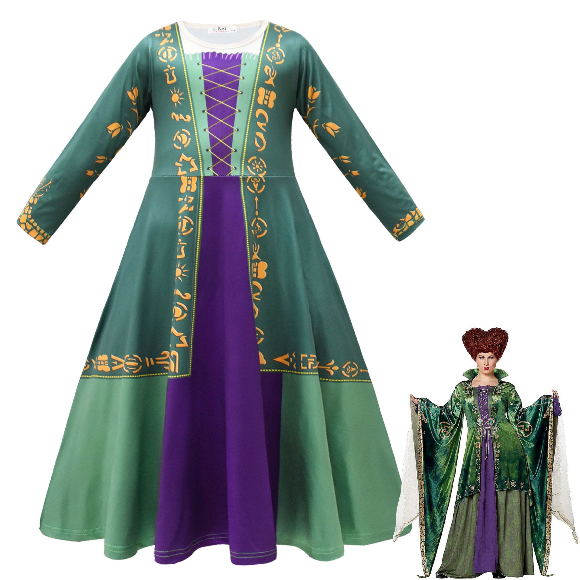 4-12T Kid Girl Witch Also Crazy 2 Halloween Role-playing Long Dress