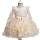 Baby Girl Princess Piano Performance Gauze Pompous Flower Dress