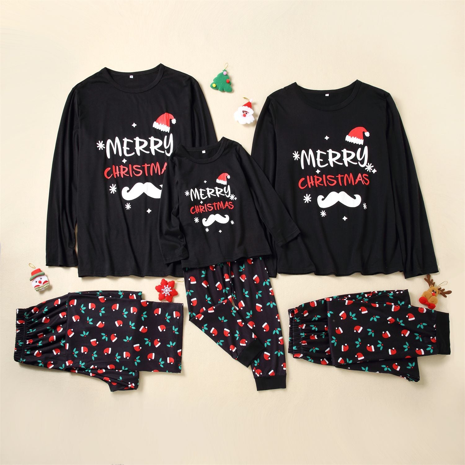 Family Matching Christmas Printed Christmas Letter Parent-child Pajamas