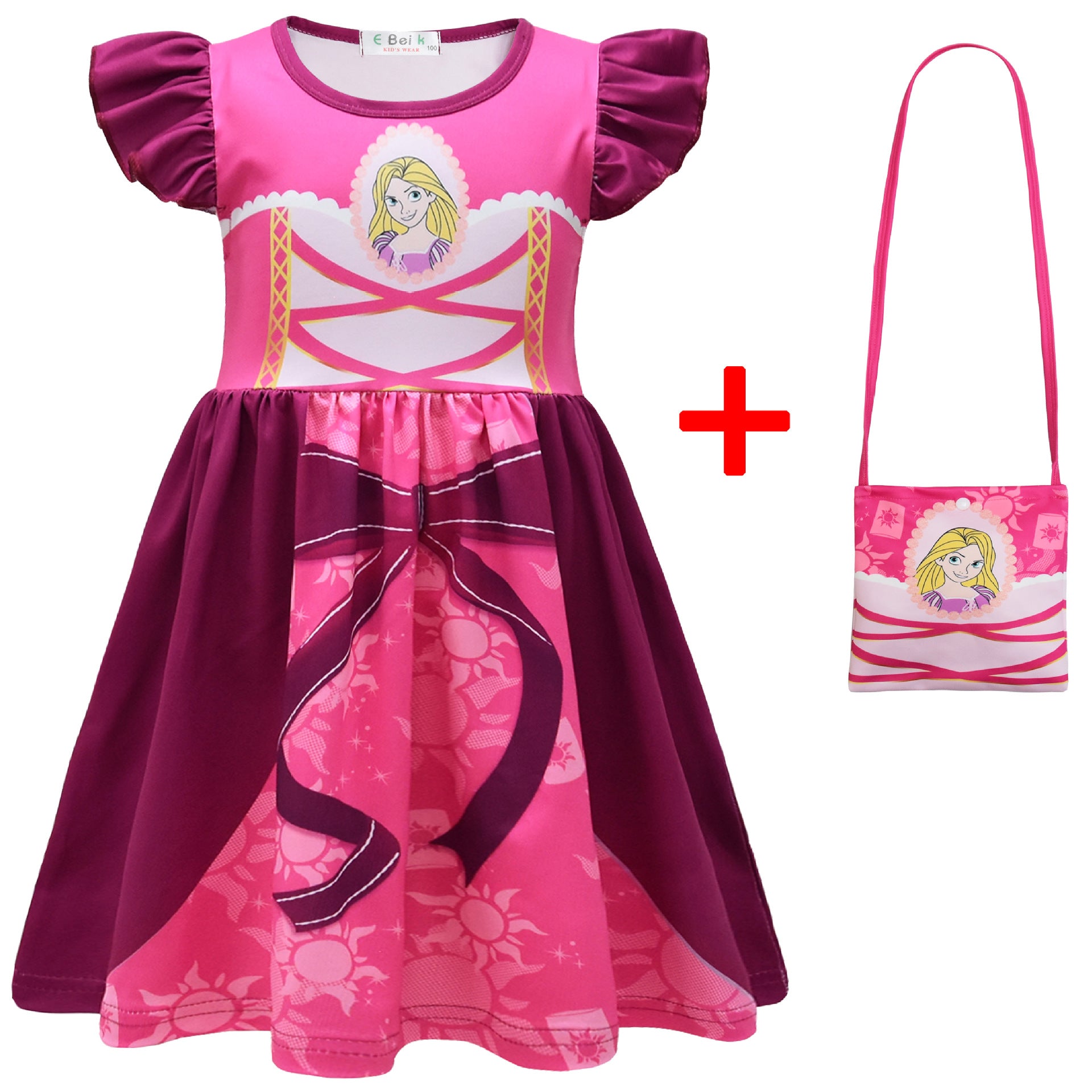 Kid Girl Halloween Plays Costume Party Casual Dress 2 Pcs