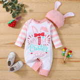 Easter Baby Long Sleeve Harley Romper With Hat Sets 2 Pcs