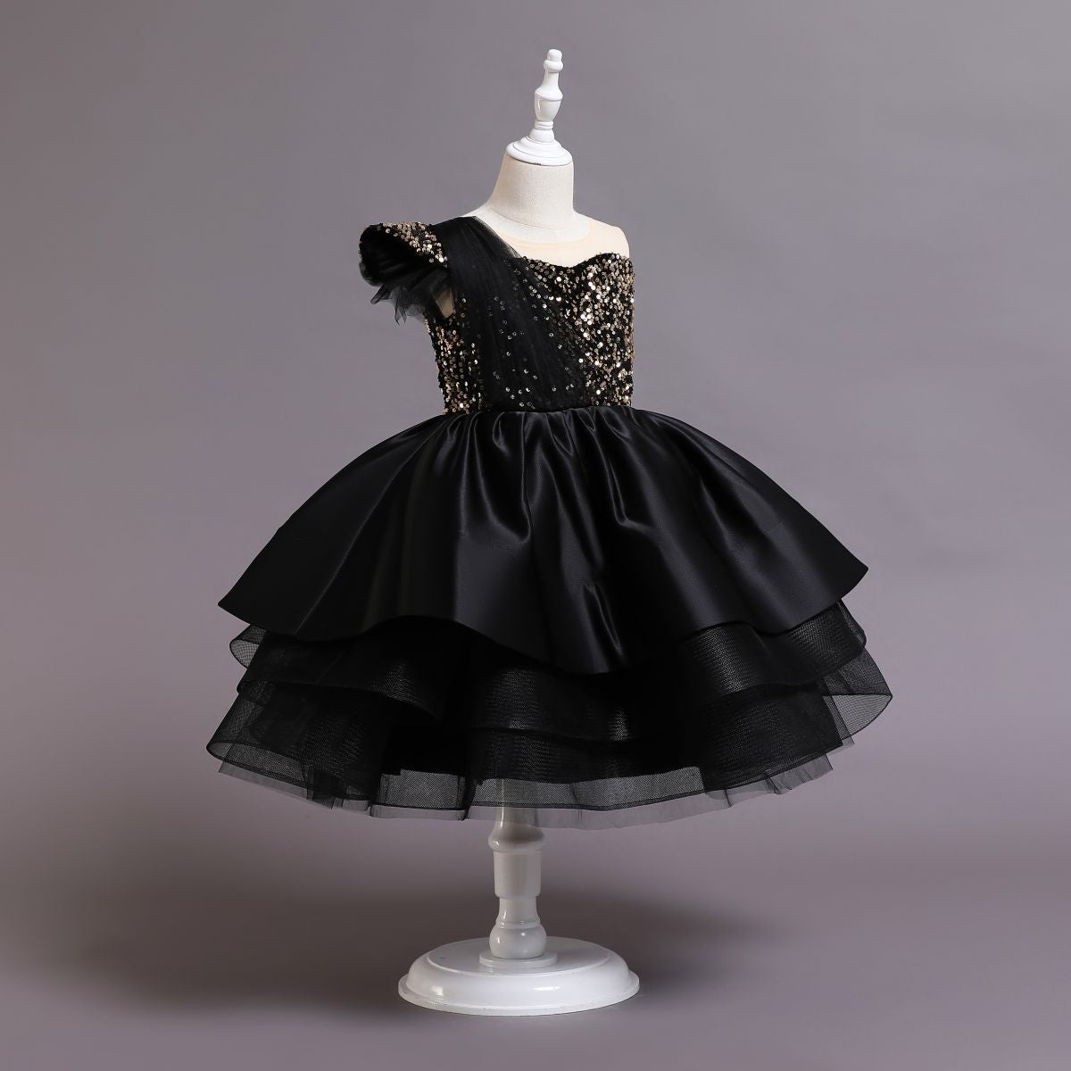 Kid Baby Girl Birthday Princess Catwalk Tutu Sequined Piano Dresses