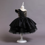 Kid Baby Girl Birthday Princess Catwalk Tutu Sequined Piano Dresses
