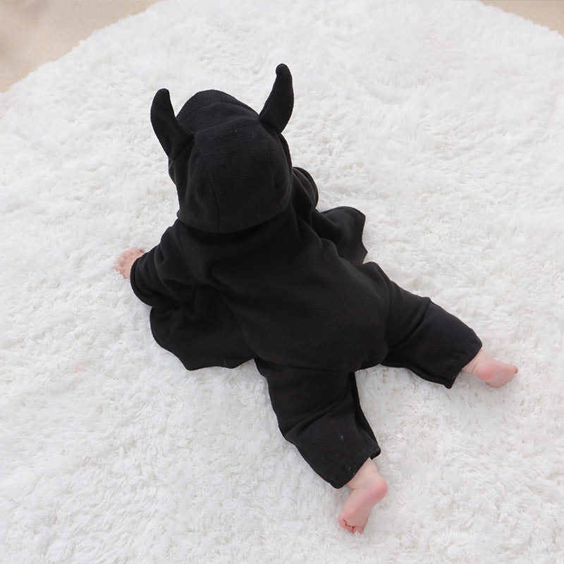 0-18M Autumn Winter Baby One-piece Halloween Bat Hooded Little Devil Rompers