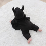 0-18M Autumn Winter Baby One-piece Halloween Bat Hooded Little Devil Rompers