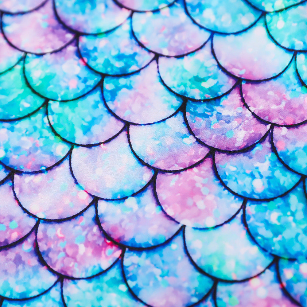 Kid Girls Swimsuit Long-sleeved One-piece Mermaid Swimwear