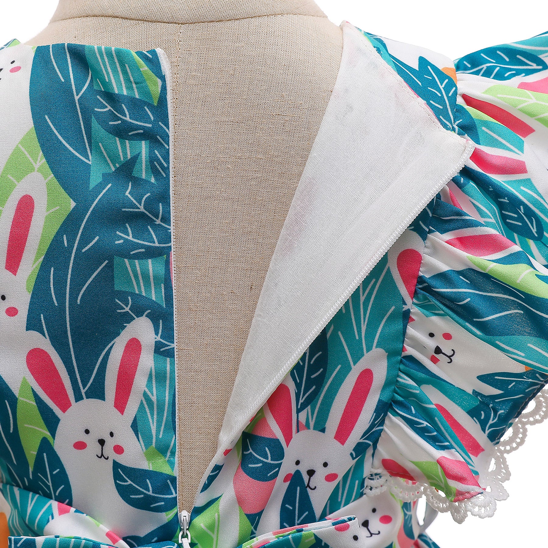 Kid Baby Girls ovely Rabbit Print Princess Flower Casual Dress