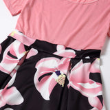 Family Matching Mother Daughter Splicing Printing Flowers Dress