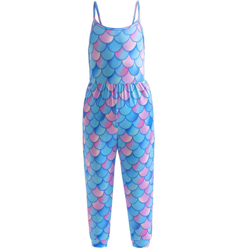 Kid Baby Girl Jumpsuit Long Suspenders Loose Pants