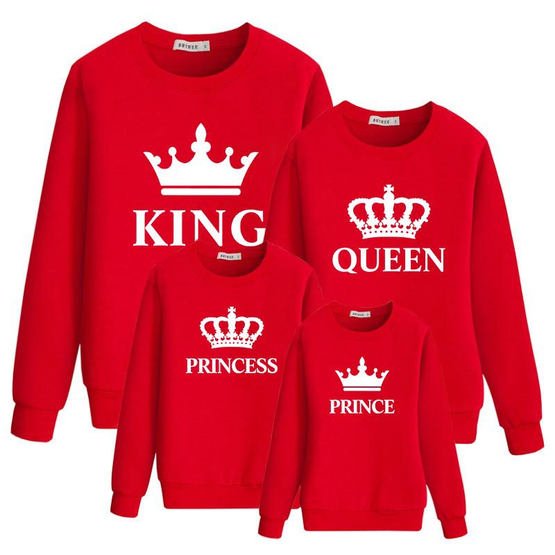 Family Matching Parent-child Long Sleeves King Queen Shirts