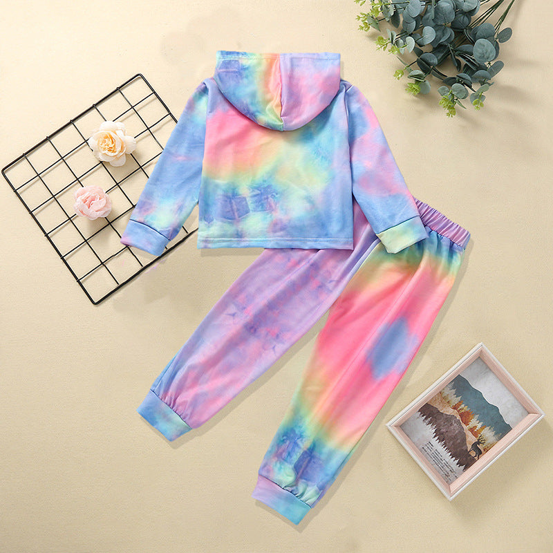 Kid Baby Boy Long Sleeved Tie Dye 2 Pcs Suit
