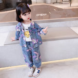 Kid Baby Girl Rabbit Cowboy Spring Autumn Leisure 2 Pcs Sets