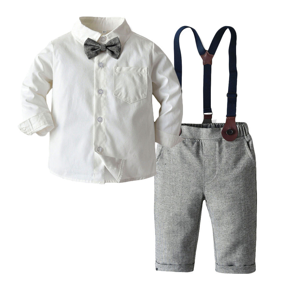 Kid Baby Boys Gentleman Suit Autumn Long Sleeve 3 Pcs Sets