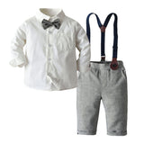 Kid Baby Boys Gentleman Suit Autumn Long Sleeve 3 Pcs Sets