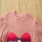 Kid Baby Girls Suit Summer Hole Stripe Bow Jeans 2 Pcs Sets