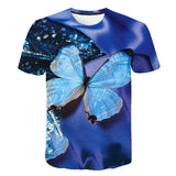 Kid Boy Girl Short Sleeve Beautiful Butterfly 3D Printing Cool Loose T-shirt