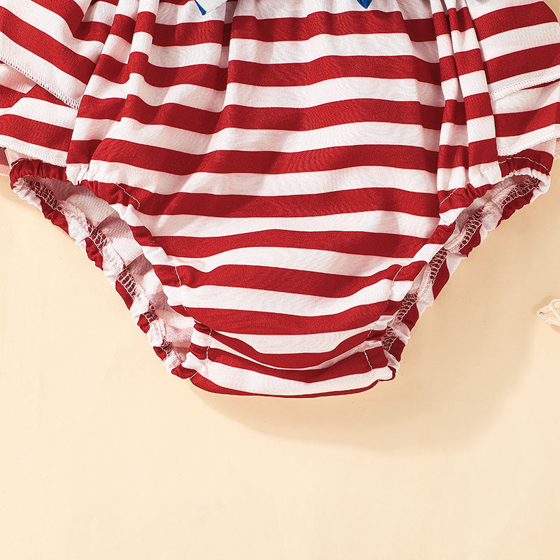 Baby Summer Festival Sleeveless Independence Day Striped Rompers