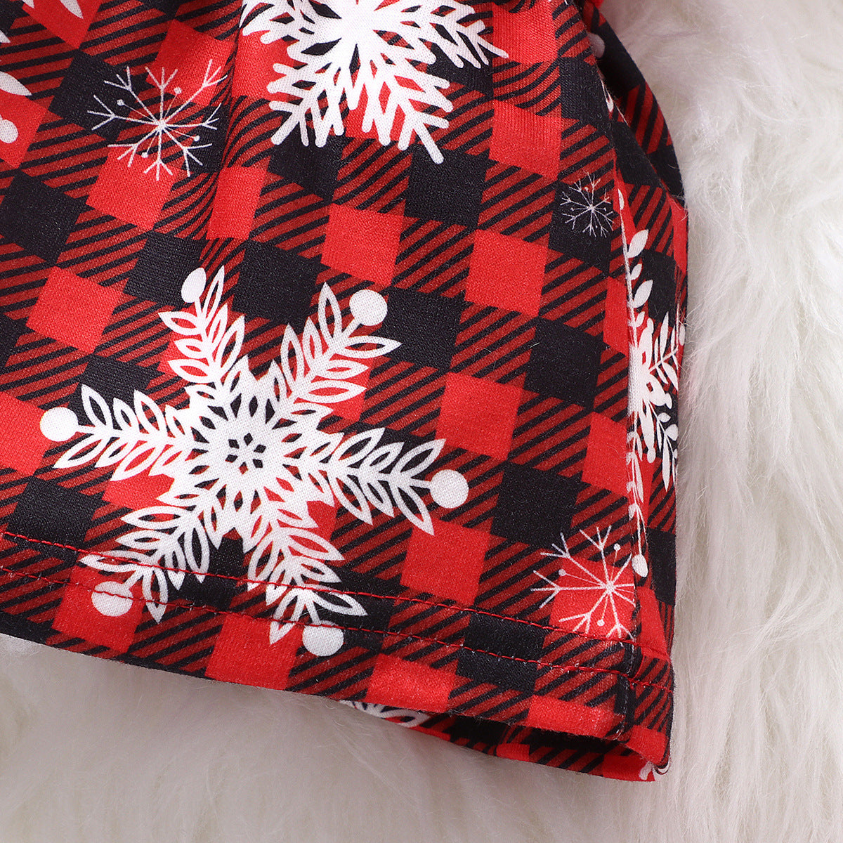 Kids Baby Christmas Dress Plaid Christmas  Set 3 Pcs Sets