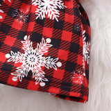 Kids Baby Christmas Dress Plaid Christmas  Set 3 Pcs Sets
