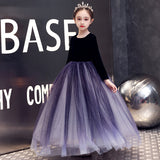 Kid Girl Catwalk Fashion Velvet Poncho Princess Dress