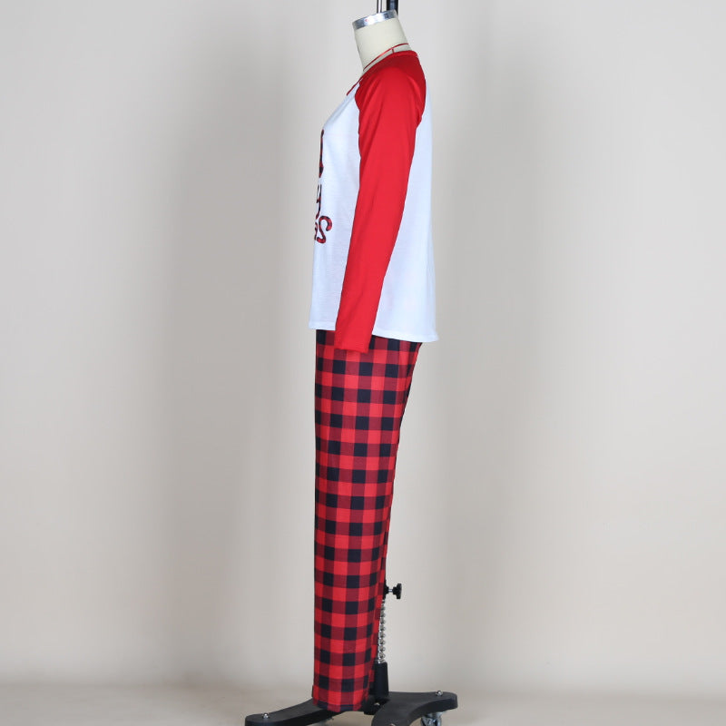 Family Teddy Bear Plaid Print Christmas Suit Pajamas Homewear
