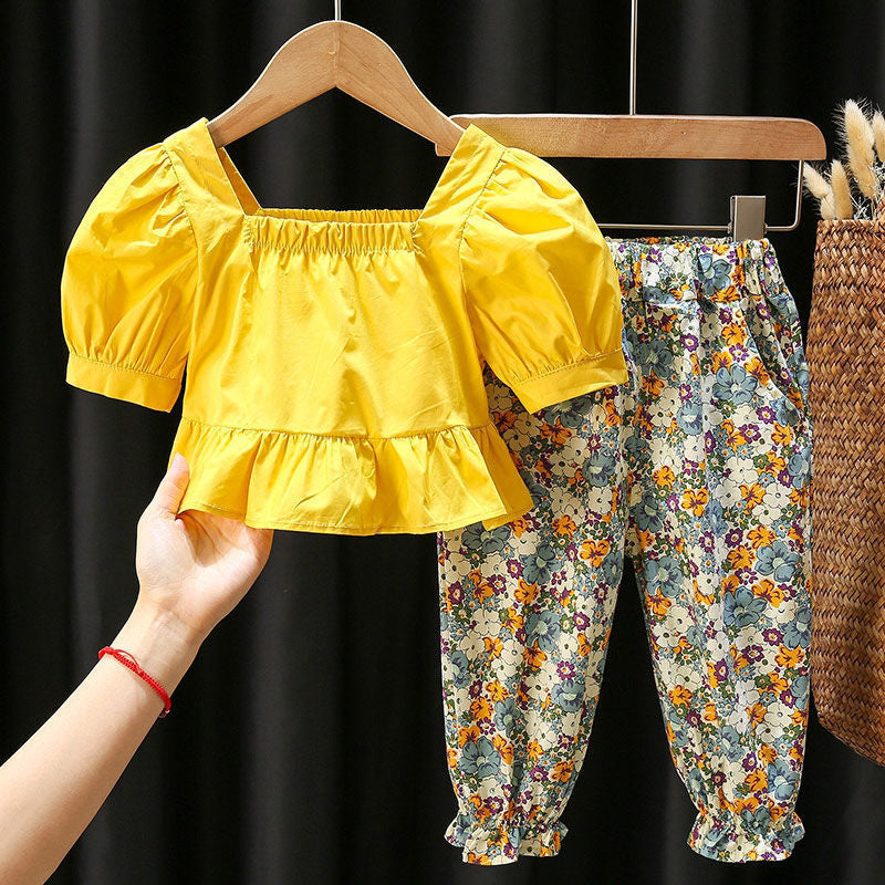 Kid Baby Girls Summer Suit Floral Sets 2 Pcs