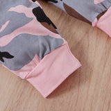 Kid Baby Girl Wear Pink Camouflage Long Sleeves 2 Pcs Sets