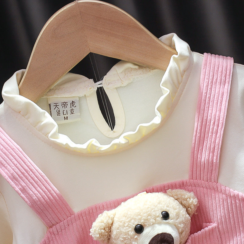 Kid Baby Girl Dress Autumn Cute Western 2 Pcs Sets