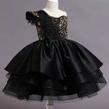 Kid Baby Girl Birthday Princess Catwalk Tutu Sequined Piano Dresses