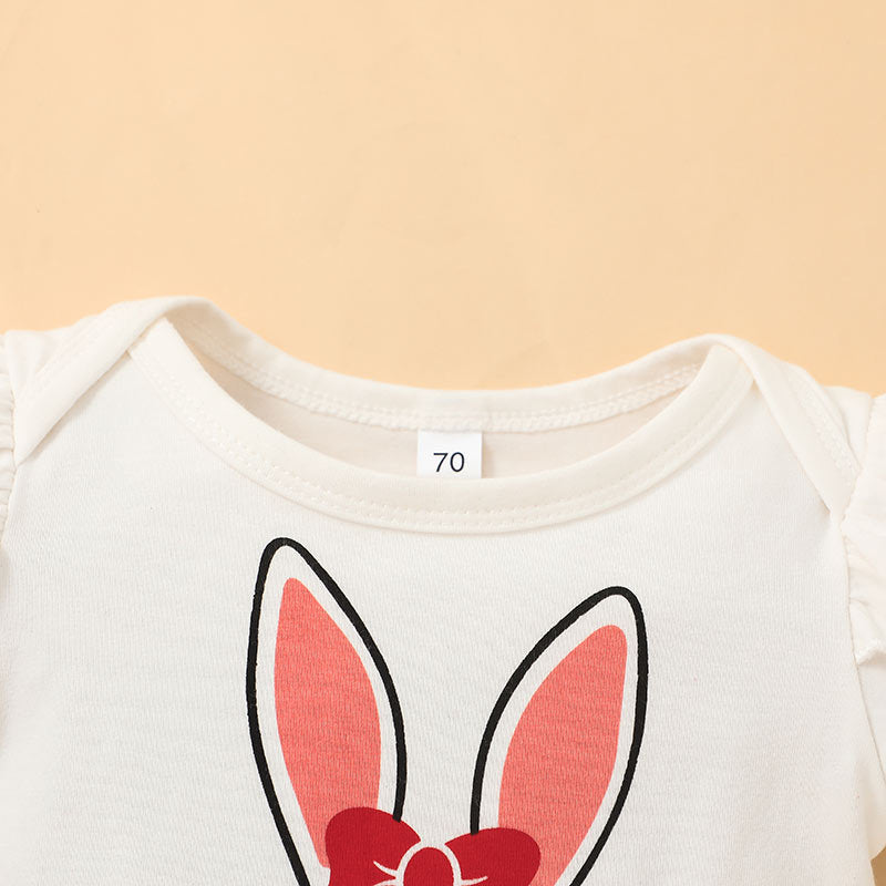 Baby Summer Easter Bunny Full Print Suspenders 3 Pcs Set