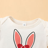 Baby Summer Easter Bunny Full Print Suspenders 3 Pcs Set