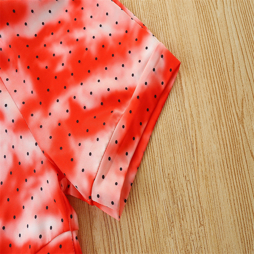 Summer Kid Baby Girl Suits Sweet Watermelon Print 2 Pcs Sets