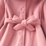 Kids Baby Girls Autumn Winter Thick Solid Fur Hooded Coats