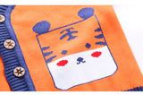 Kid Baby Boys Cardigan Tiger Open Button Lettered Sweaters