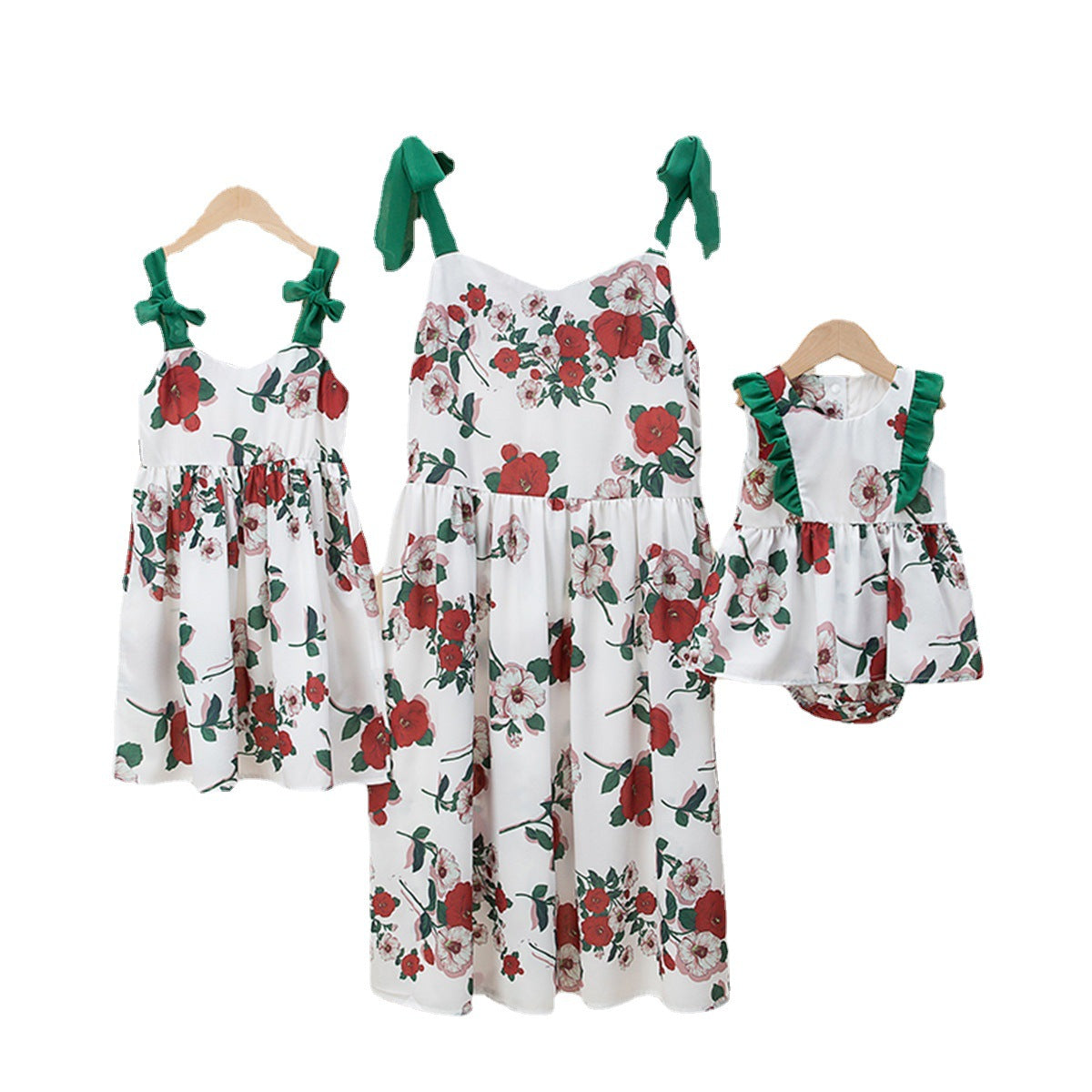 Family Matching Mother Daughter Strap Style Dress
