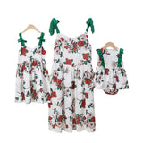 Family Matching Mother Daughter Strap Style Dress