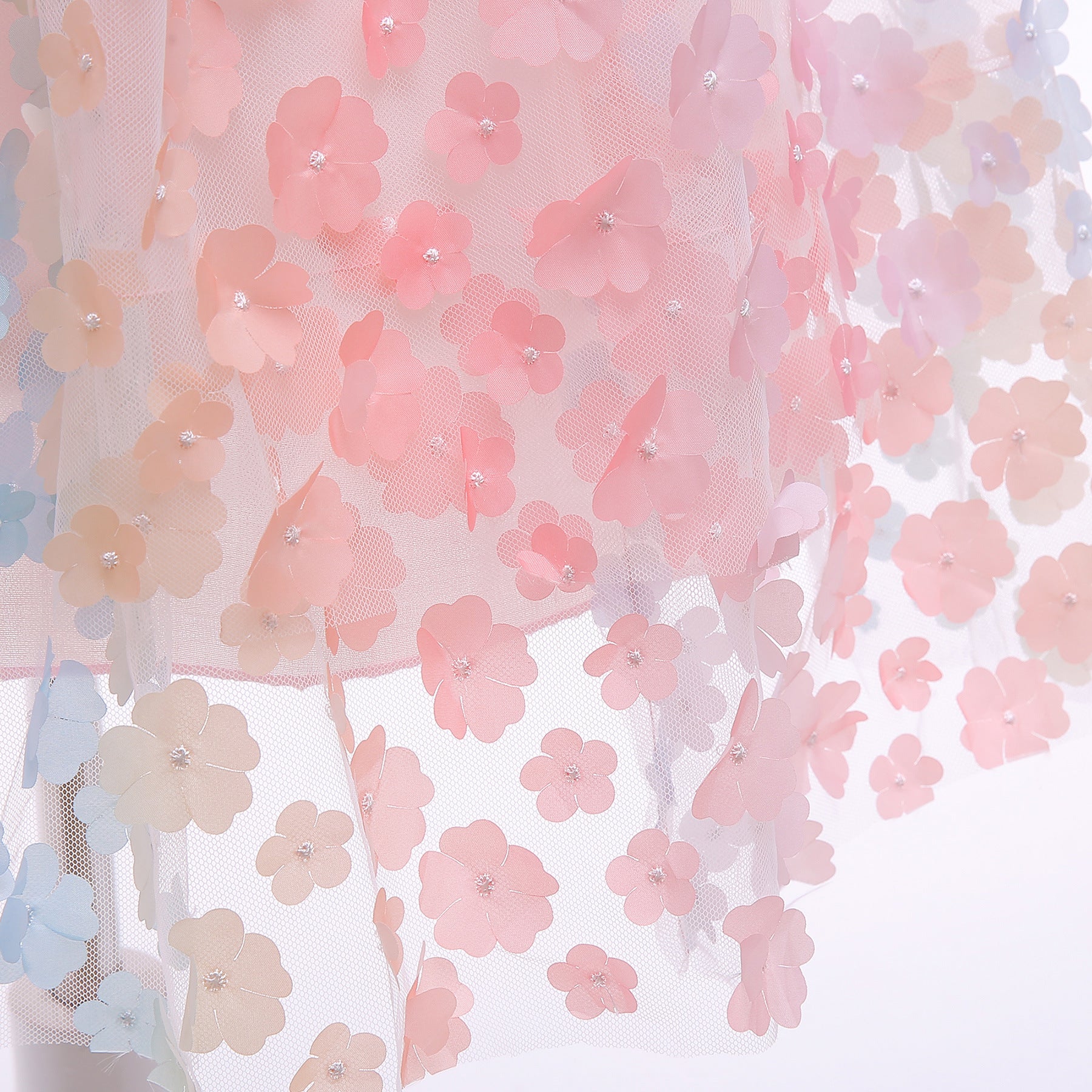 Kid Baby Girls Summer Embroidery Mesh Flower Princess Dresses