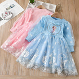 Kid Baby Girl New Long Sleeved Aisha Princess Frozzed Fall Dresses