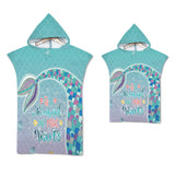 Mermaid Hooded Microfiber Fabric Beach Towel Bathrobe Pajamas for Adult Kid