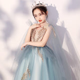 Kid Girl Pompom Yarn Exotic Fairy Catwalk Piano Dresses
