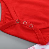 Baby Girl Valentine's Day Spring Infants Letter Long Sleeve Harding Heart 3 Pcs Sets