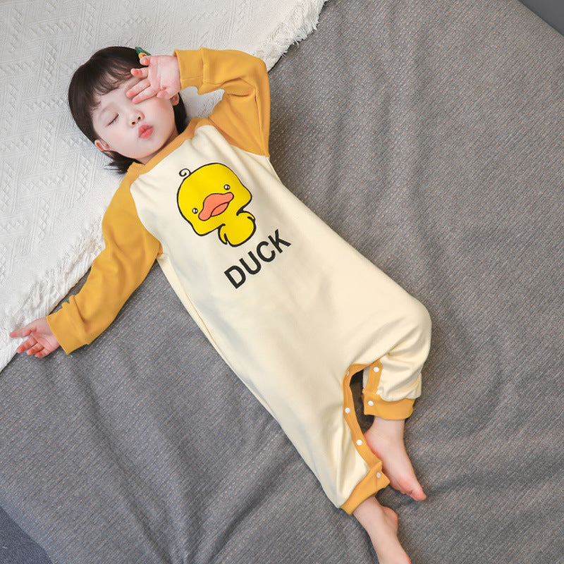 Baby Girl One-piece Autumn Winter Frothed Cartoon Pajamas