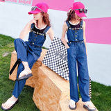 Kid Summer Girls Denim Wide Leg Causal Pants