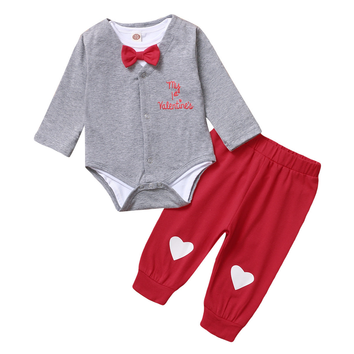 Baby Boy Valentine's Day 2 Pcs Tie Haka 2 Pcs Sets