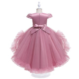 Kid Baby Girl Princess Trailing Wedding Shampong Gauze Host Dresses