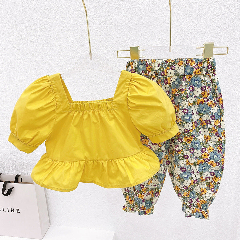 Kid Baby Girls Summer Suit Floral Sets 2 Pcs