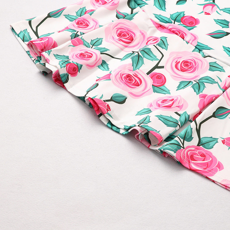 Family Matching Flower Mother and Daughter Dresses