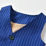 Kid Baby Boys Double-layer Plaid Long-sleeved Performance 4 Pcs Sets