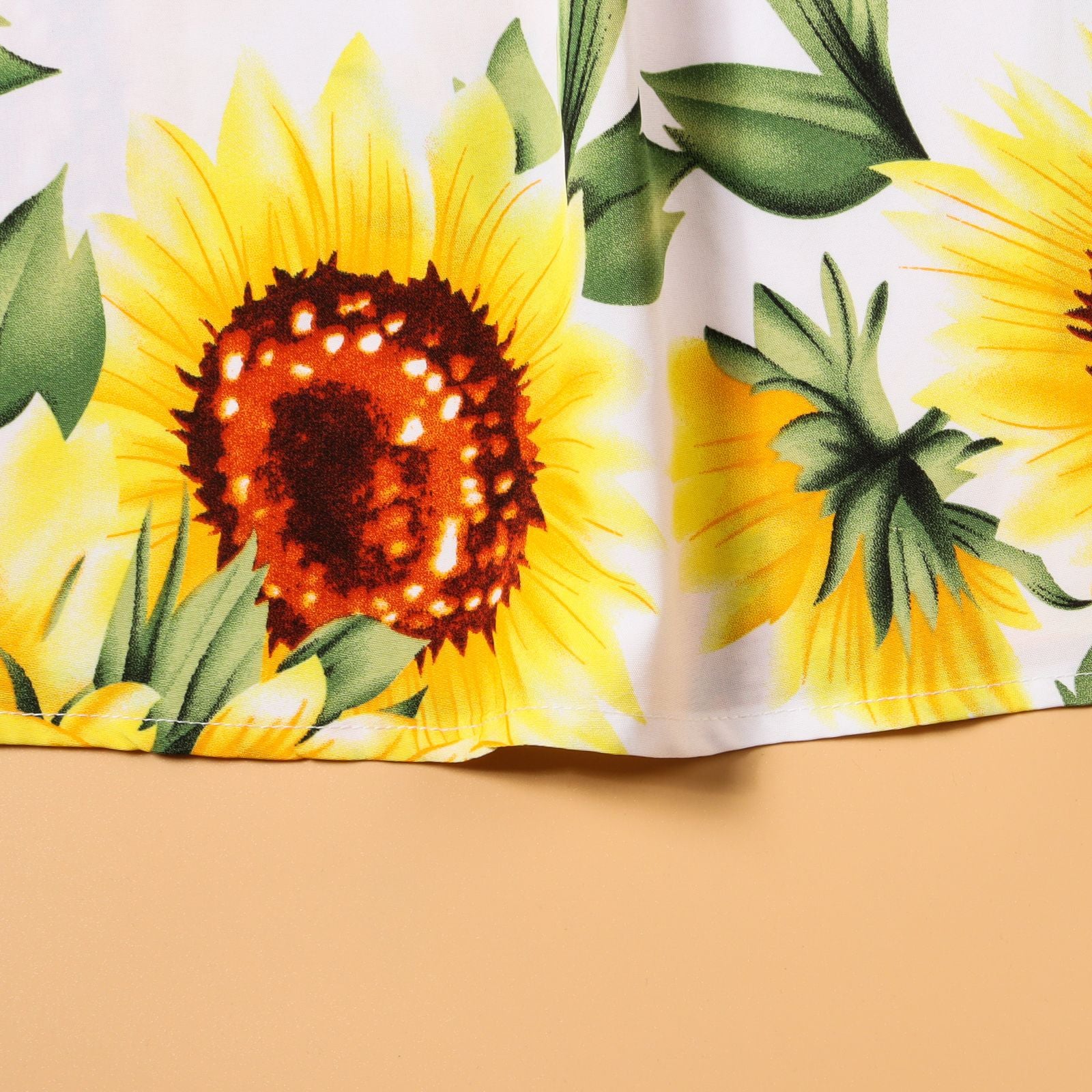 Family Matching Mother-daughter Long Beach Holiday Sunflower Dresses