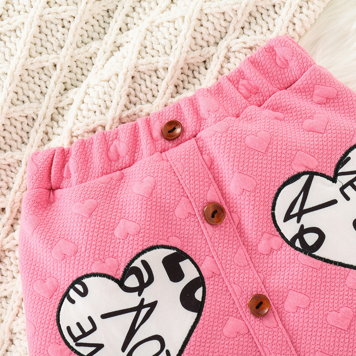 Kid Baby Girl Valentine's Day Long Sleeve Love Spring 2 Pcs Sets